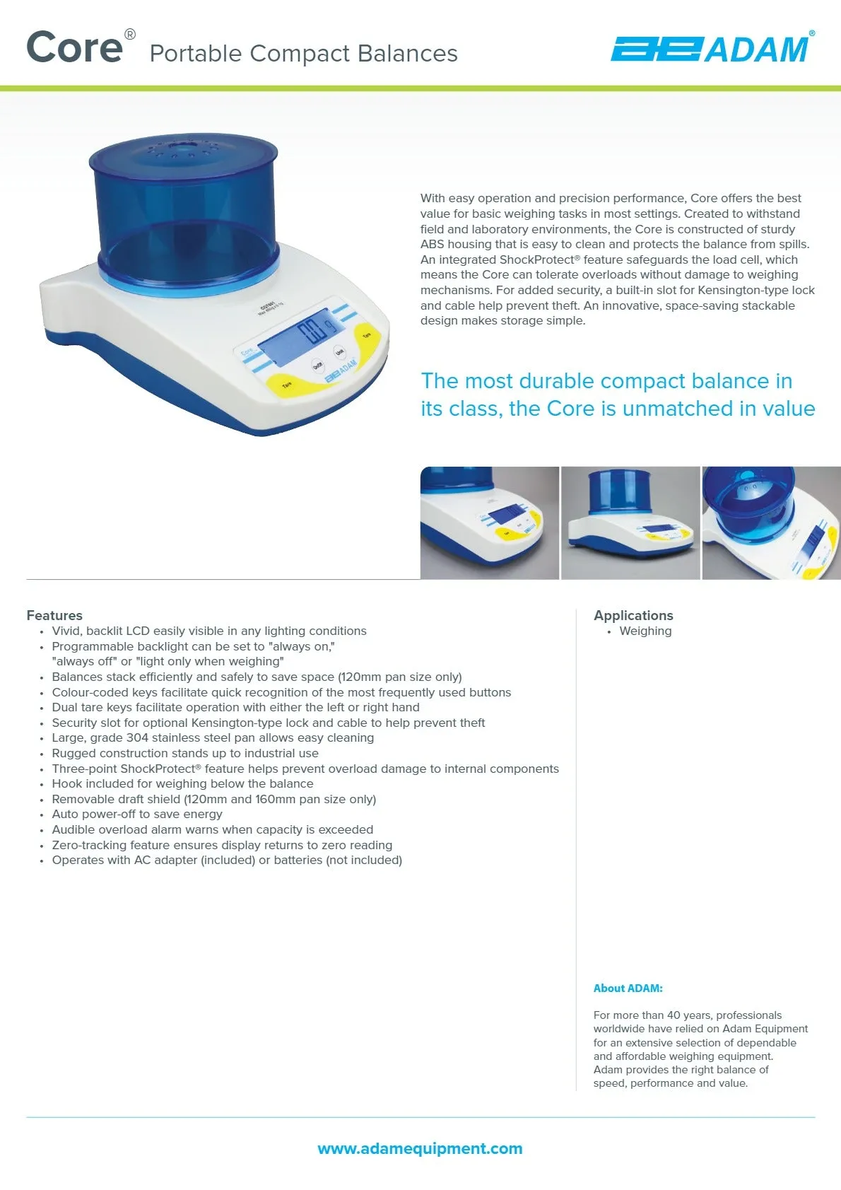 Adam Equipment Core CQT 1501 - Portable Compact Balance