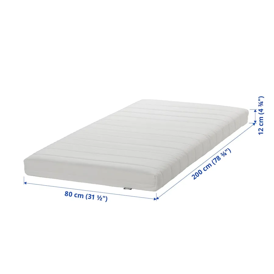 AFJALL foam mattress, firm/white, 80x200 cm, 60568631