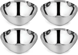 Ahimsa Stainless Steel Bowls for Kids - Pediatrician Designed, 12oz Toddler Bowl, Non Toxic Stainless Steel Snack Bowls Set, Non Plastic Kids Bowl, Dishwasher Safe (Set of 4 Classic)
