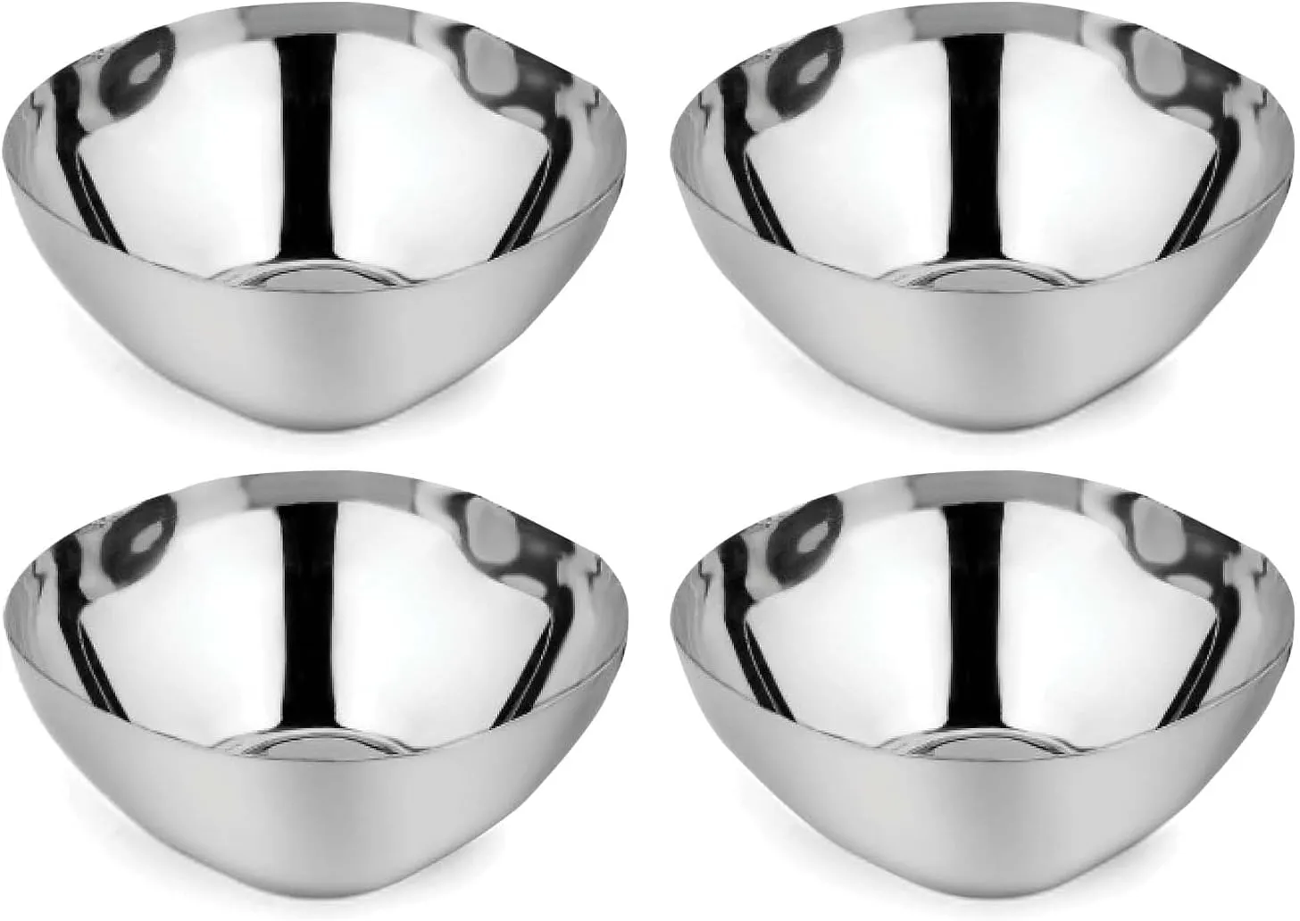 Ahimsa Stainless Steel Bowls for Kids - Pediatrician Designed, 12oz Toddler Bowl, Non Toxic Stainless Steel Snack Bowls Set, Non Plastic Kids Bowl, Dishwasher Safe (Set of 4 Classic)