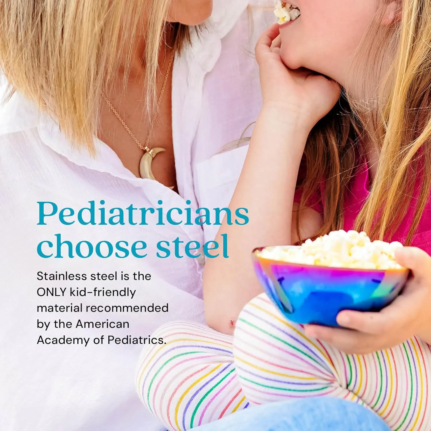 Ahimsa Stainless Steel Kids Bowls - Pediatrician Designed, 12oz Toddler Bowls, Non Toxic Stainless Steel Snack Bowl, BPA Free & Dishwasher Safe (Single Blue Bowl)