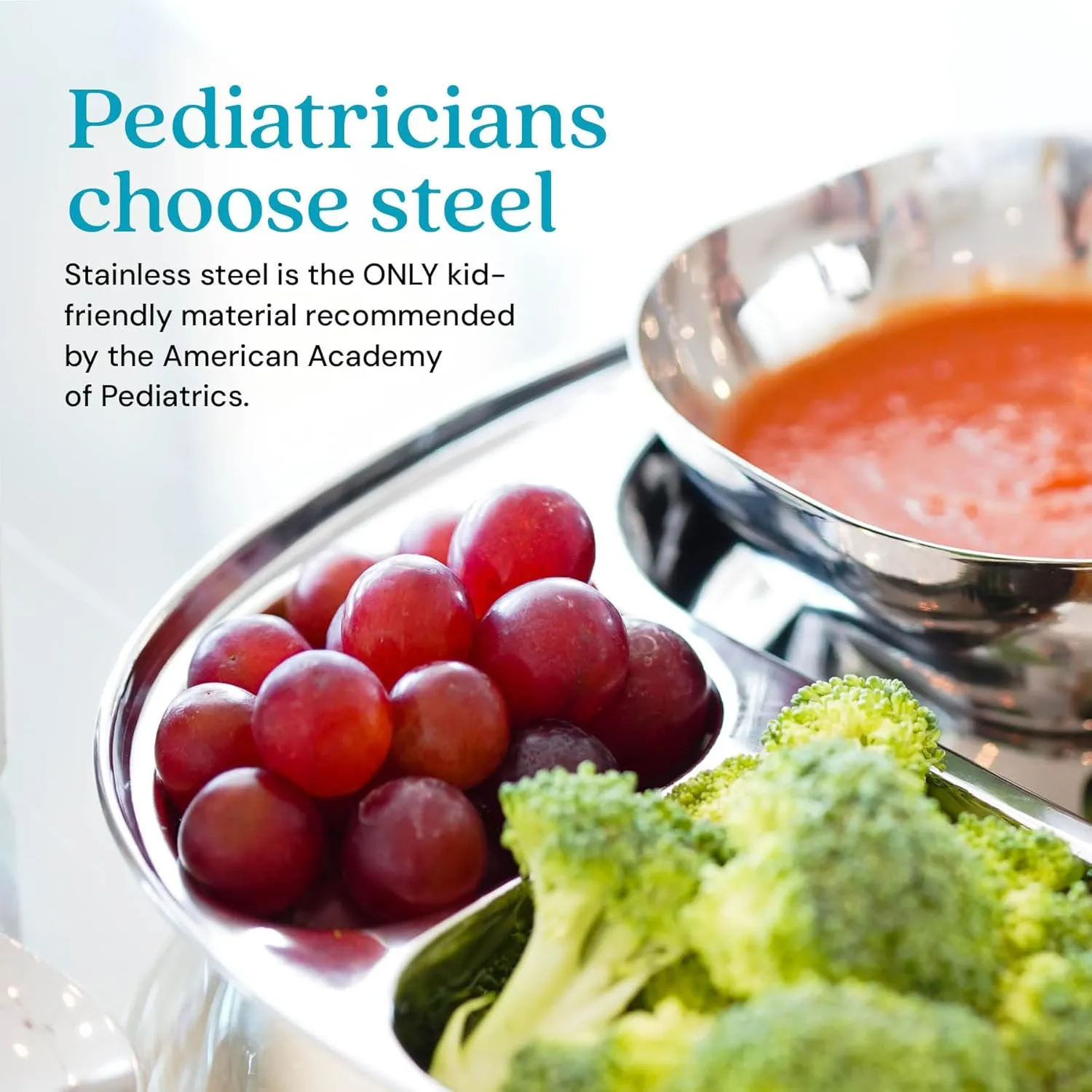 Ahimsa Stainless Steel Kids Bowls - Pediatrician Designed, 12oz Toddler Bowls, Non Toxic Stainless Steel Snack Bowl, BPA Free & Dishwasher Safe (Single Bowl)