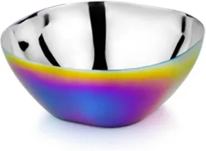 Ahimsa Stainless Steel Kids Bowls - Pediatrician Designed, 12oz Toddler Bowls, Non Toxic Stainless Steel Snack Bowl, BPA Free & Dishwasher Safe (Single Rainbow Bowl)