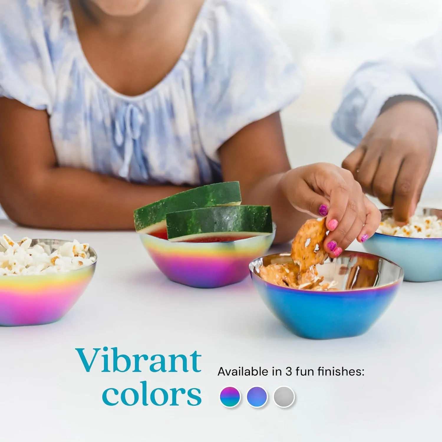 Ahimsa Stainless Steel Kids Bowls - Pediatrician Designed, 12oz Toddler Bowls, Non Toxic Stainless Steel Snack Bowl, BPA Free & Dishwasher Safe (Single Rainbow Bowl)