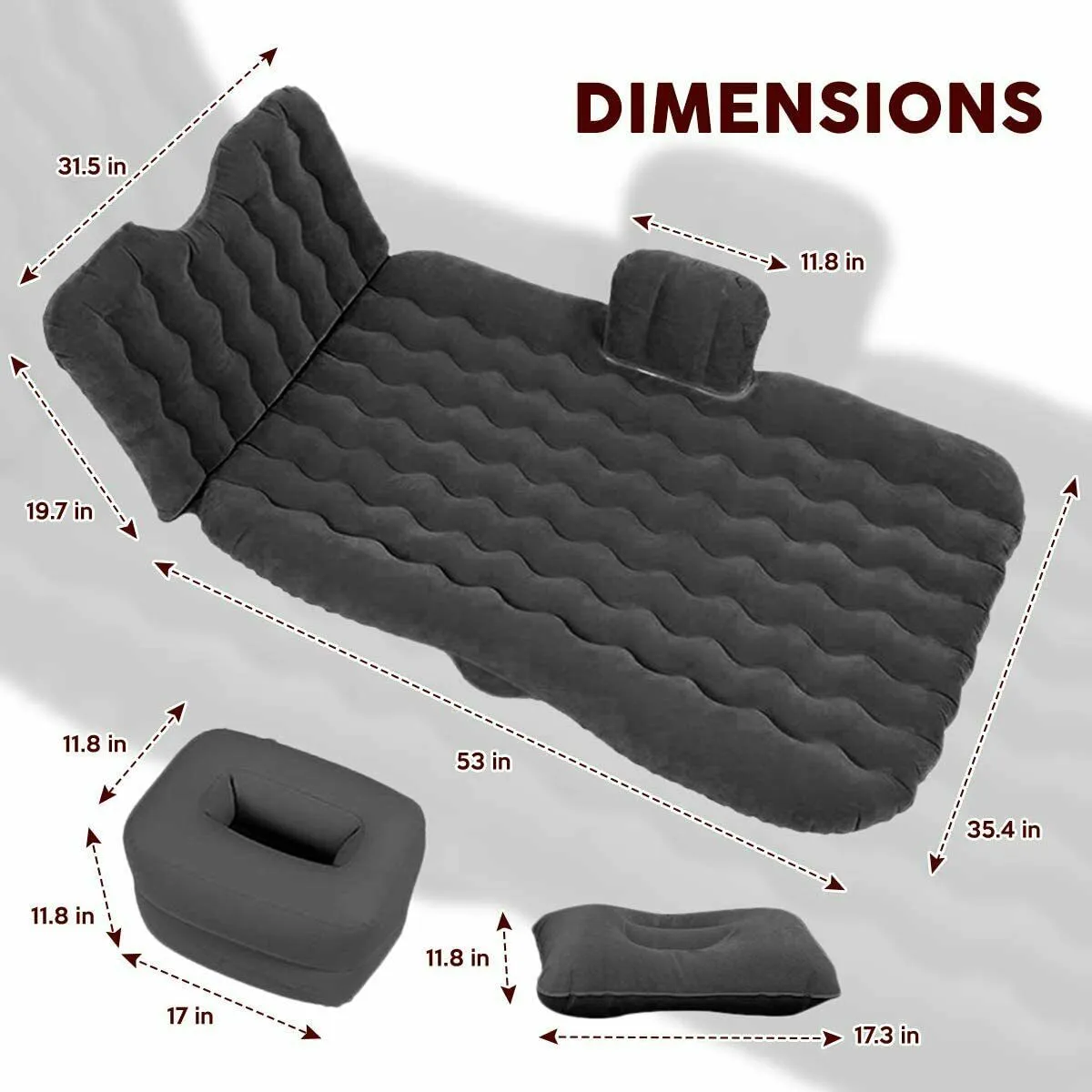 Air Bed Mattress - Back Seat Car Camping Bed W/ 2 Pillow Pump