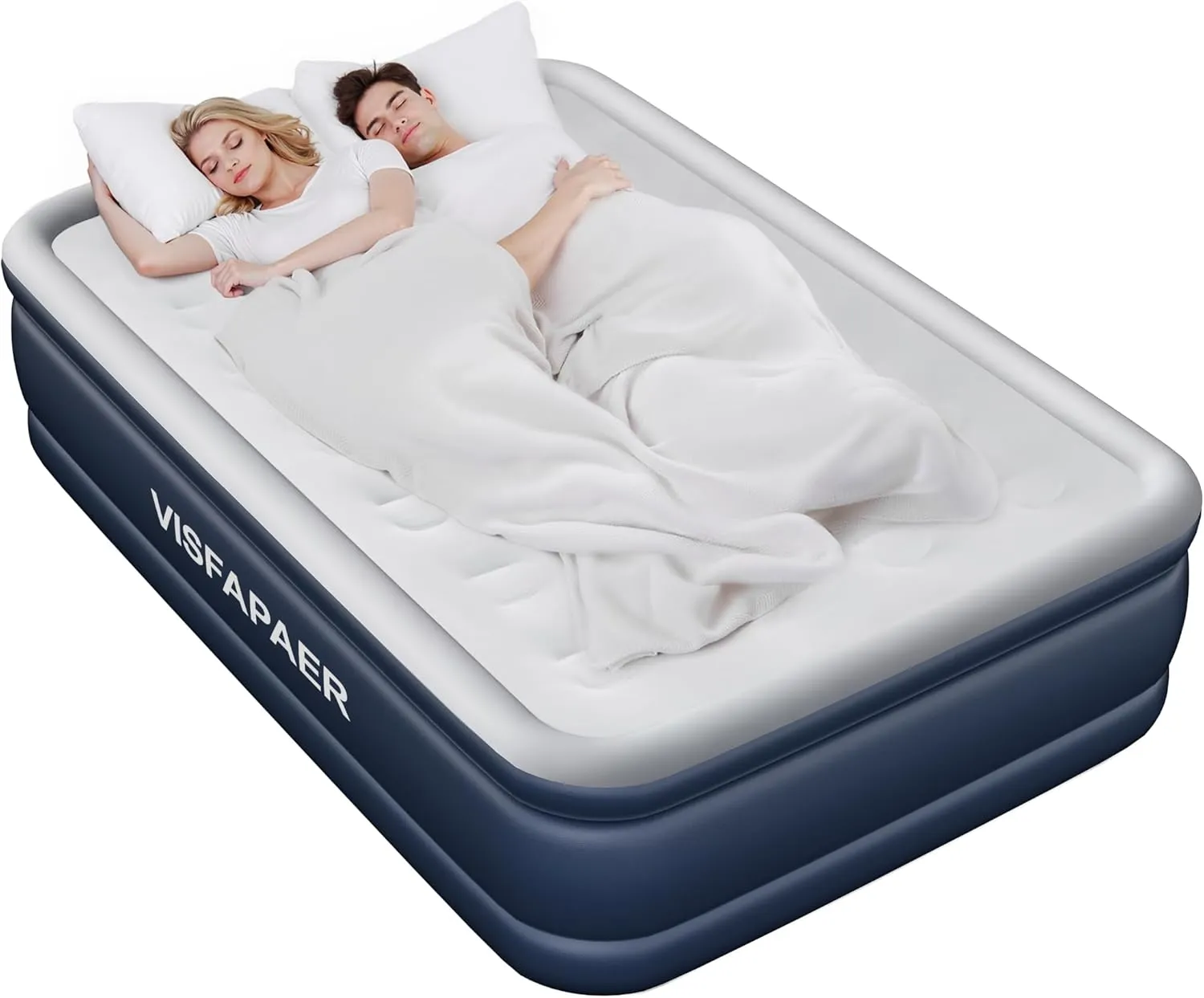 Air Mattress Full with Built in Pump Raised, 18'' High Inflatable Mattress Electric Blow Up Mattress Fast Blow Up Bed Tall Comfortable Airbed for Camping, Home Guests, Travel w/ Storage Bag 650Lbs Max