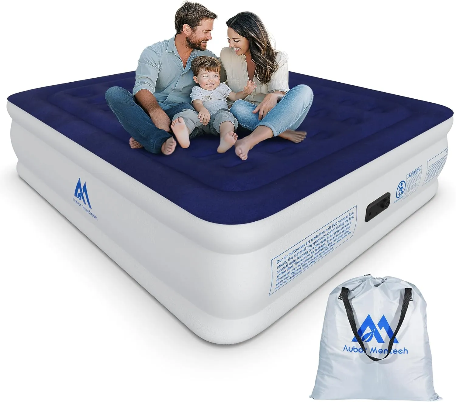 Air Mattress Queen with Built in Pump, 18'' Luxury Comfort Raised Inflatable Mattress, Upgraded 3Min Fast Blow Up Mattress with Dual Air Chamber, Durable Air Bed for Home, Guests & Camping, 660lbs Max