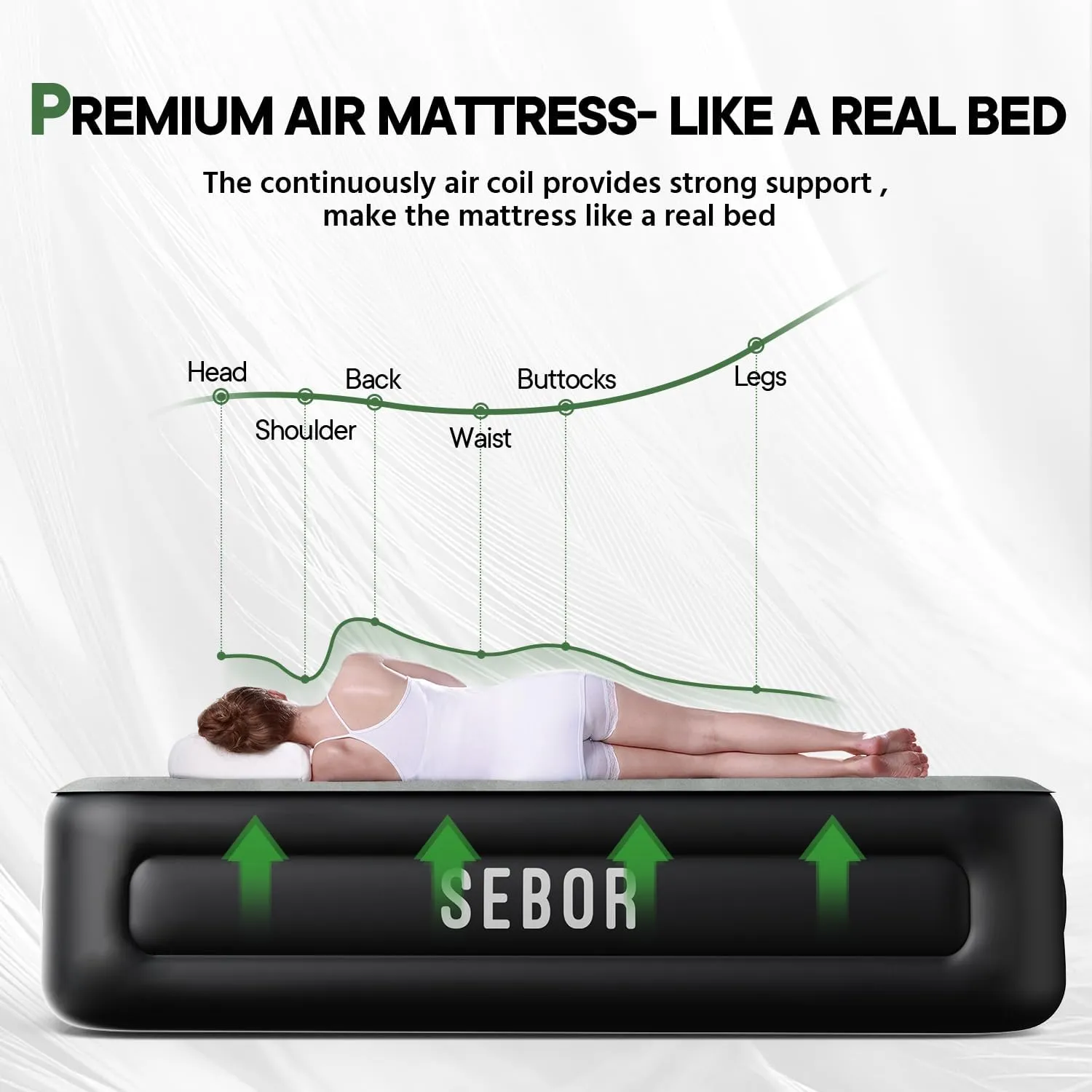 Air Mattress Queen with Built in Pump,18 inch Fast & Easy Inflation/Deflation Inflatable Mattress,Durable Blow Up Mattress for Home&Guests,Weight Capacity of up to 660 lb MAX