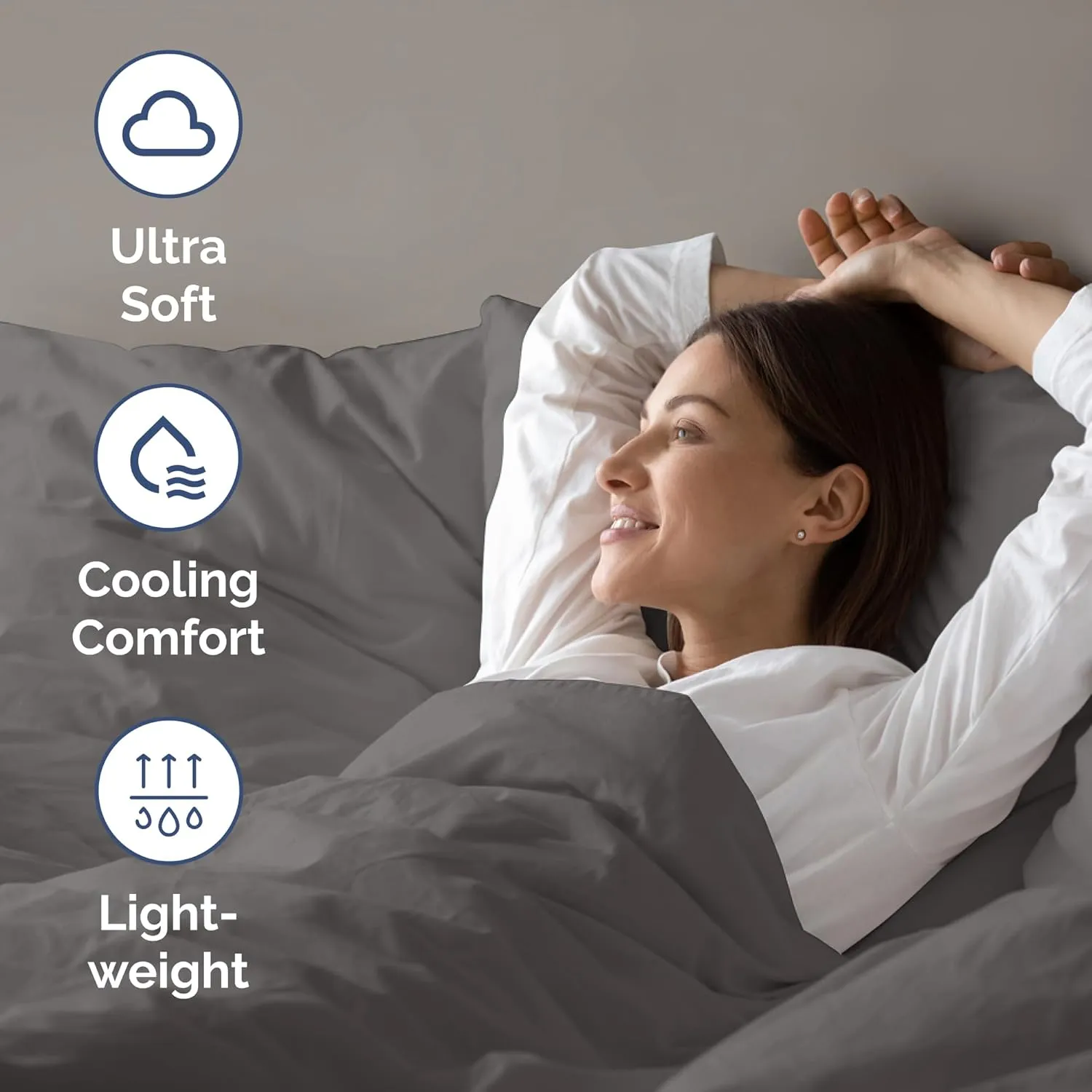 Air Mattress Sheet Set for Queen Size - 4 Piece Breathable & Cooling Sheets w/ Extra Deep Pockets - Fits Inflatable & Blow Up Air Mattresses Up to 24 Inches Thick - Soft and Wrinkle Free - Dark Grey