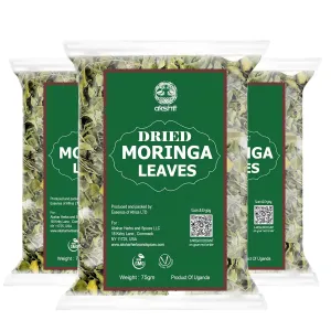 Akshit Dried Moringa Leaves, Hojas De Moringa, Fresh Leaf Tea, 7.8oz, Natural MoringaOleifera Leaves, No Additives, Non-GMO, Caffeine- Free Tea, Dried Herbs.