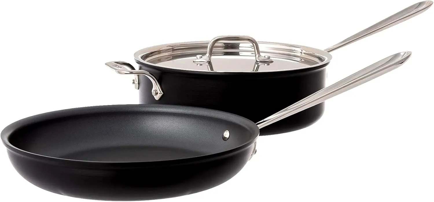 All-Clad NS1 Nonstick Cooking Set-3-Piece, 3Piece Set, Silver