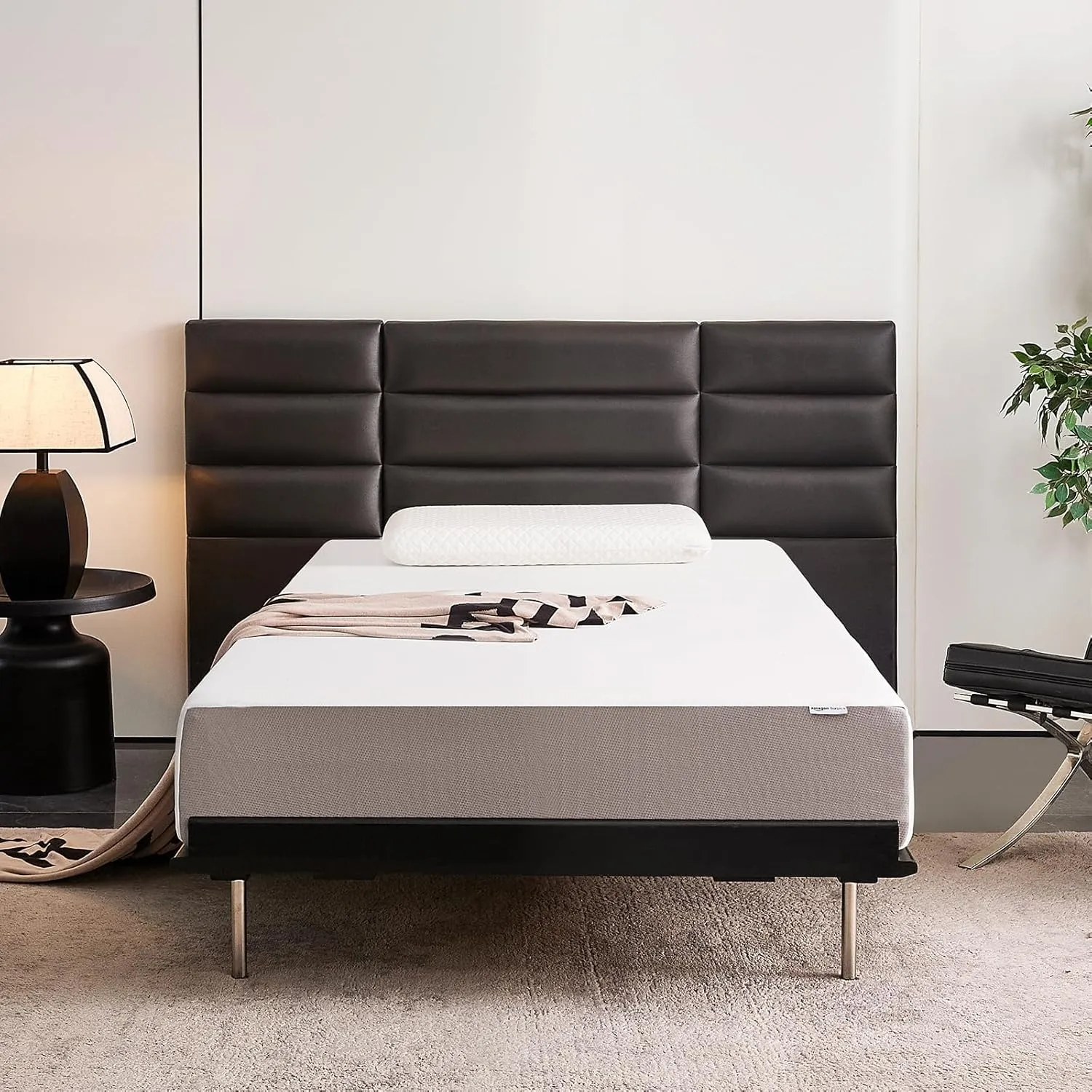Amazon Basics Memory Foam Mattress, Medium Firm, 10 Inch, Twin, White/Grey