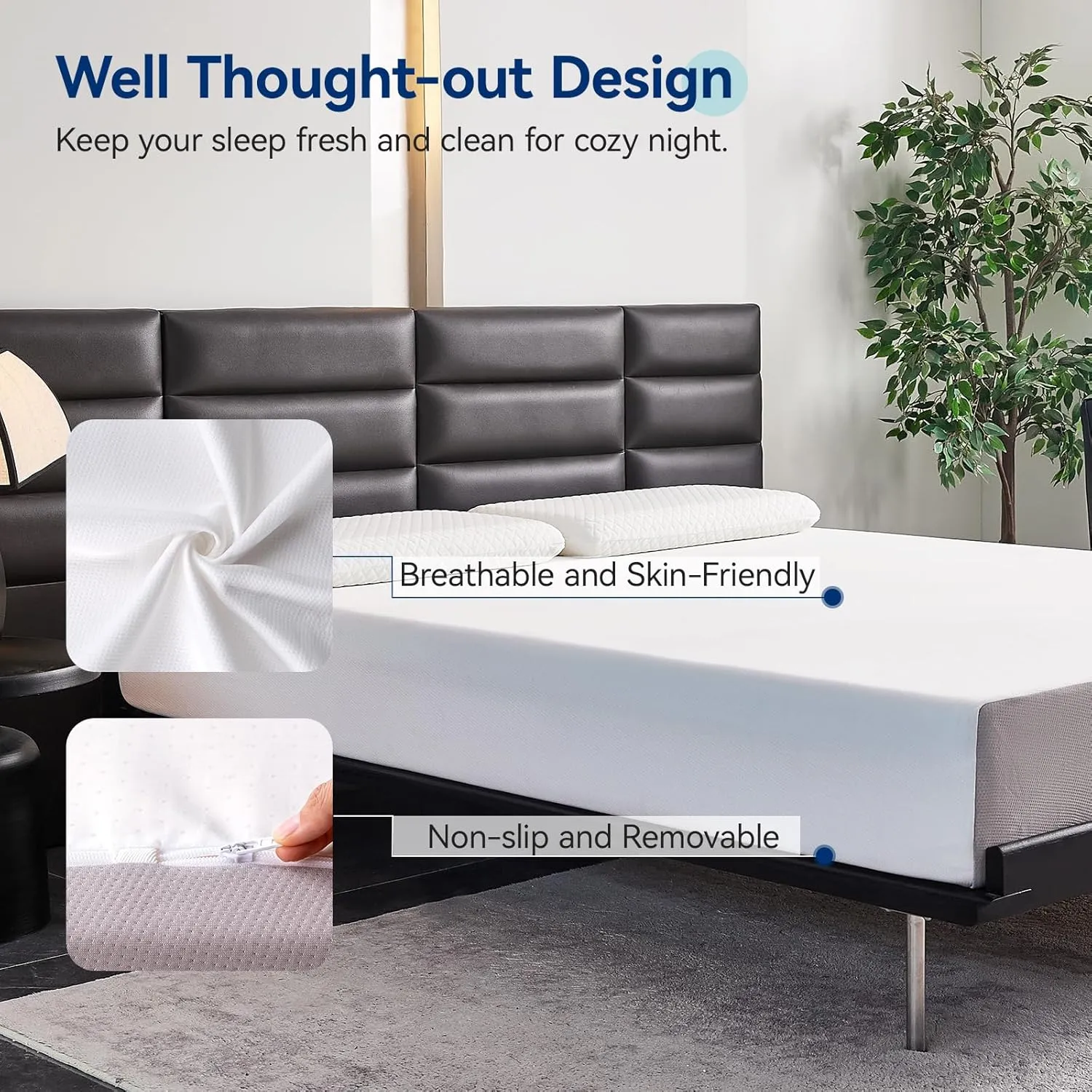 Amazon Basics Memory Foam Mattress, Medium Firm, 10 Inch, Twin, White/Grey