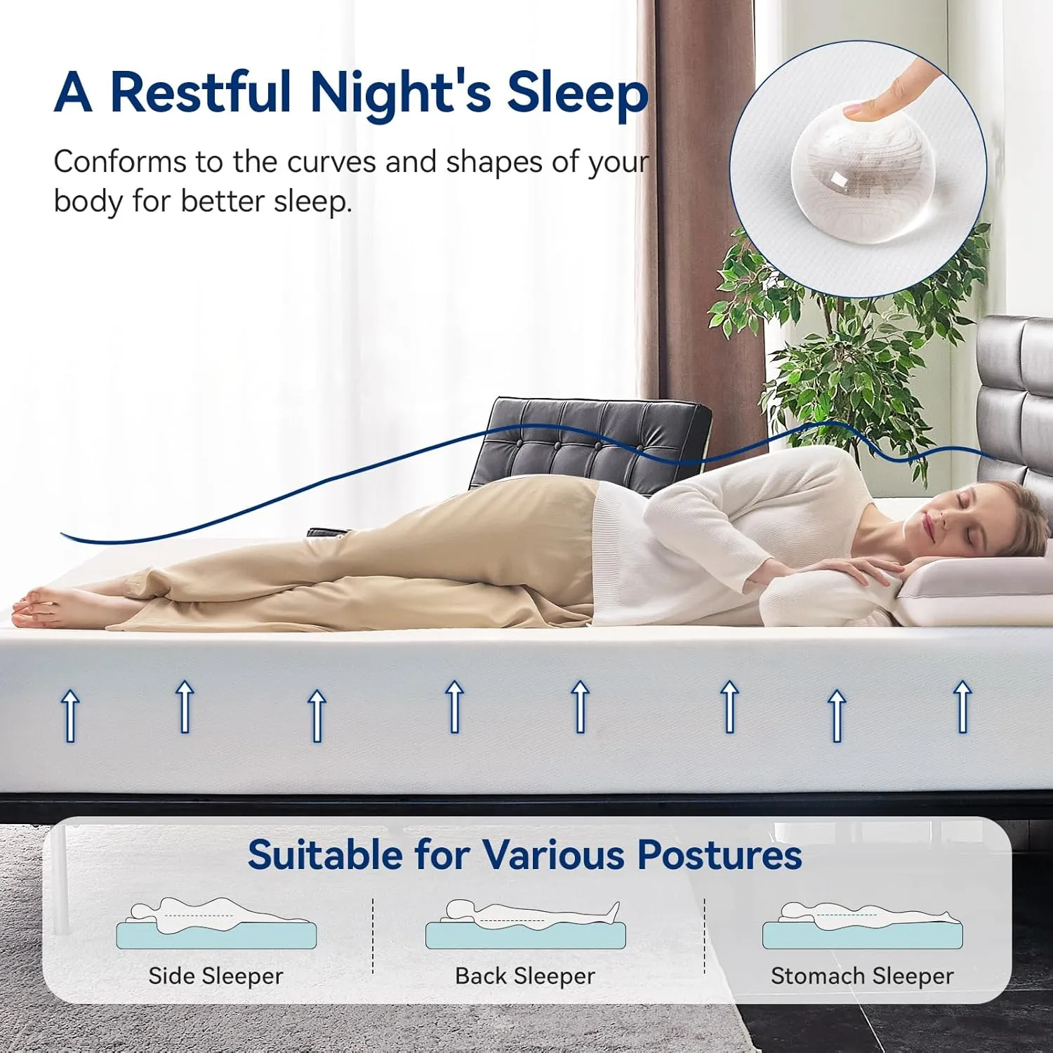 Amazon Basics Memory Foam Mattress, Medium Firm, 10 Inch, Twin, White/Grey