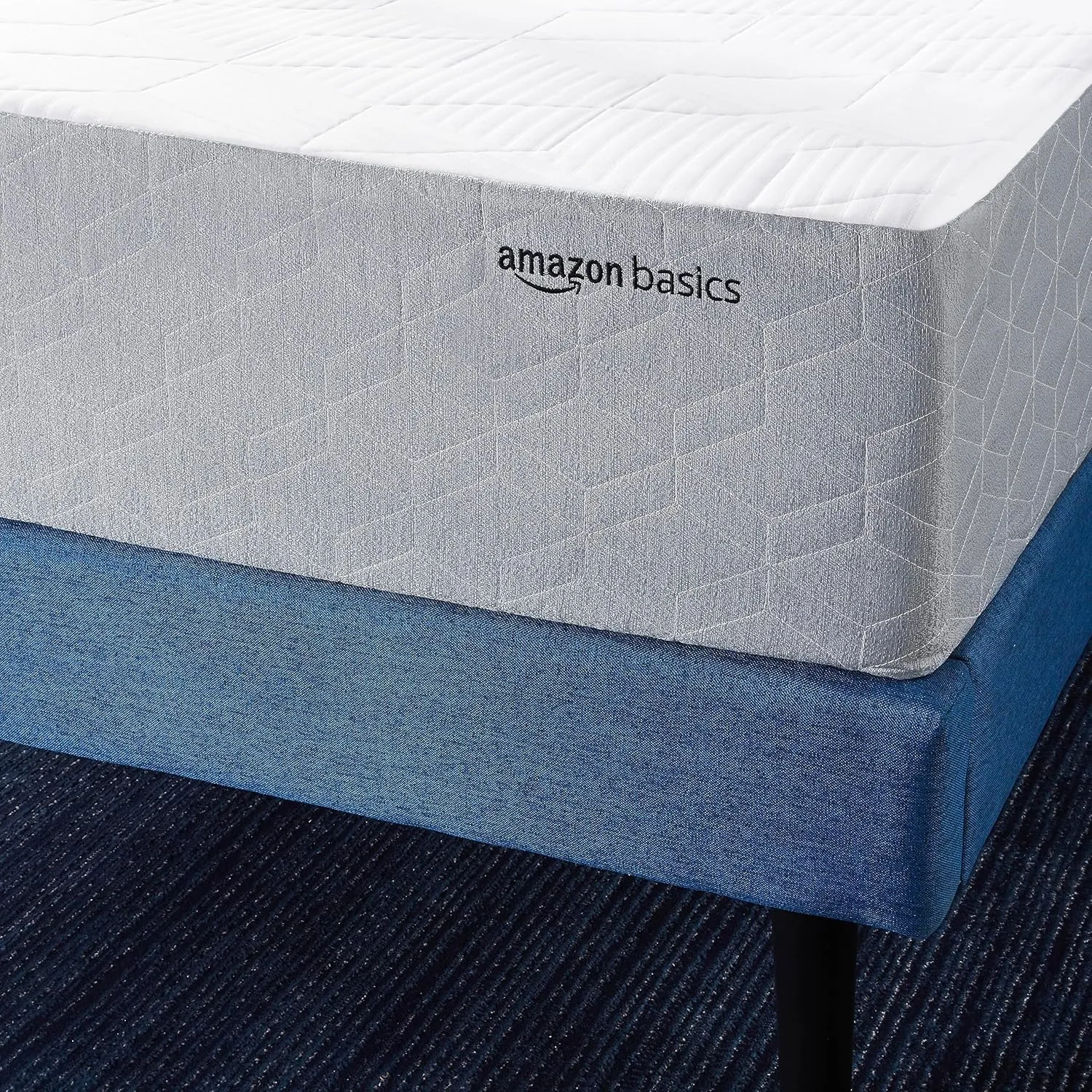 Amazon Basics Memory Foam Mattress, Medium Firm, Cooling Gel, Twin Size Mattress, CertiPUR-US® Certified Foam, 75 x 39 x 10 inches, White/Gray