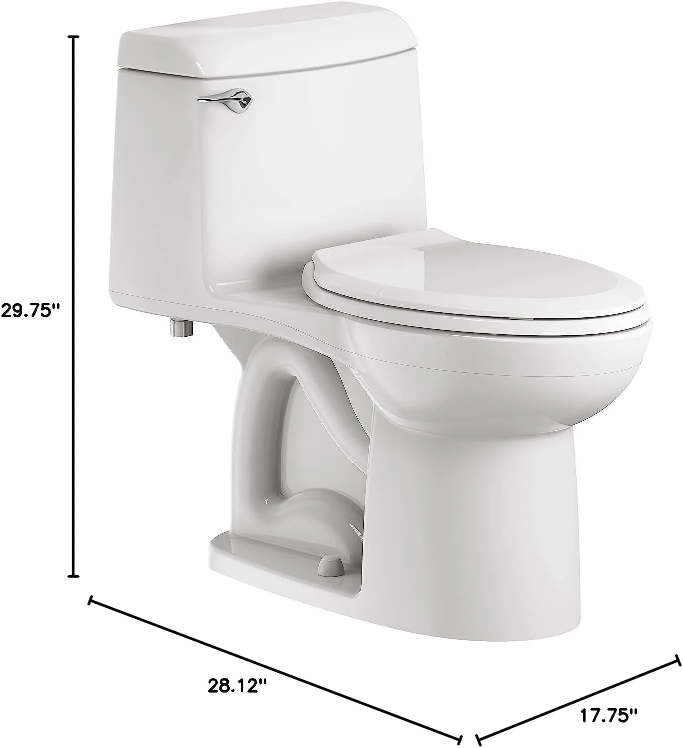 American Standard 2004314.020 Champion 4 One-Piece Toilet with Toilet Seat, Elongated Front, Standard Height, White, 1.6 gpf