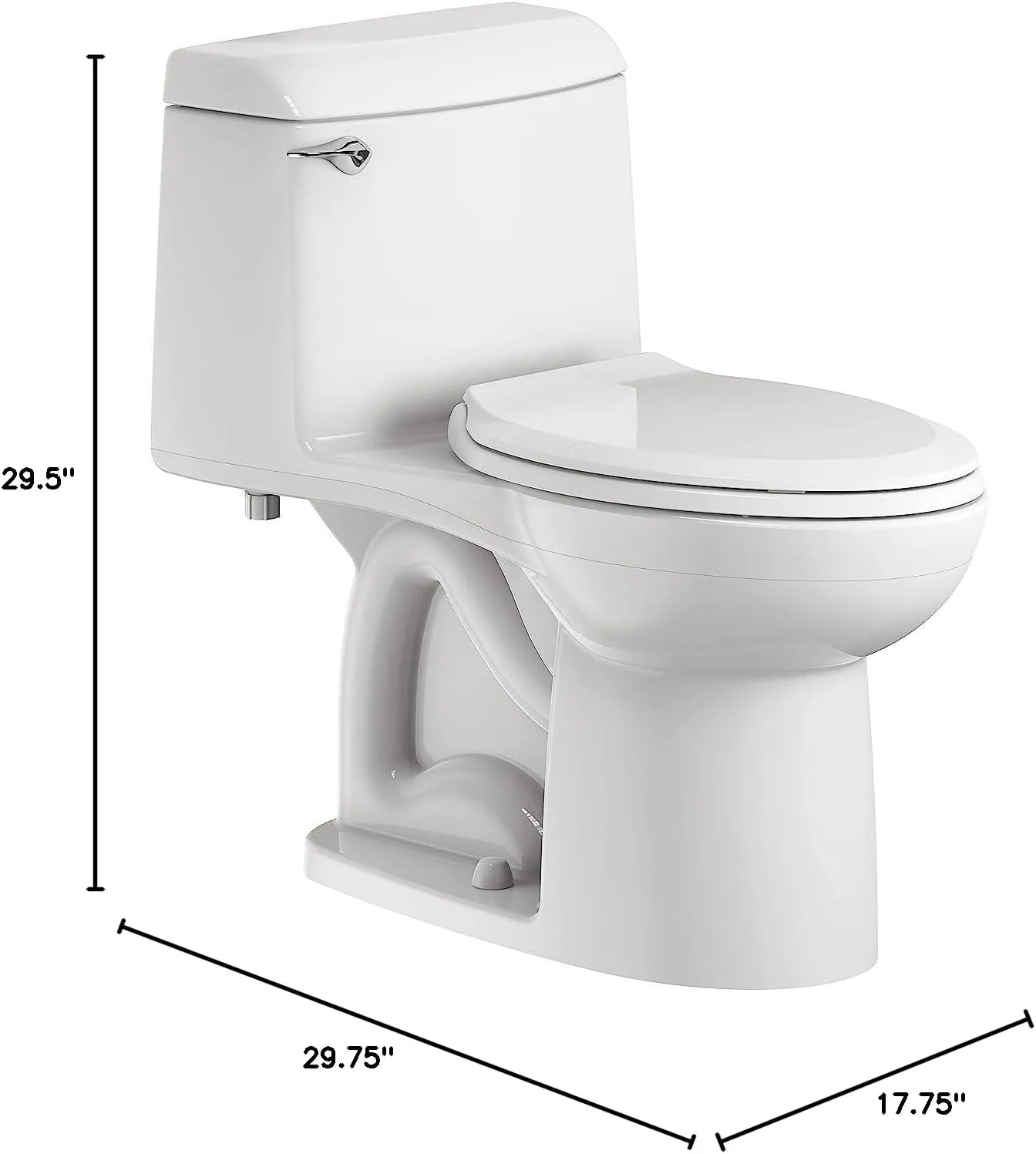 American Standard 2034314.020 Champion 4 One-Piece Toilet with Toilet Seat, Elongated Front, Chair Height, White, 1.6 gpf