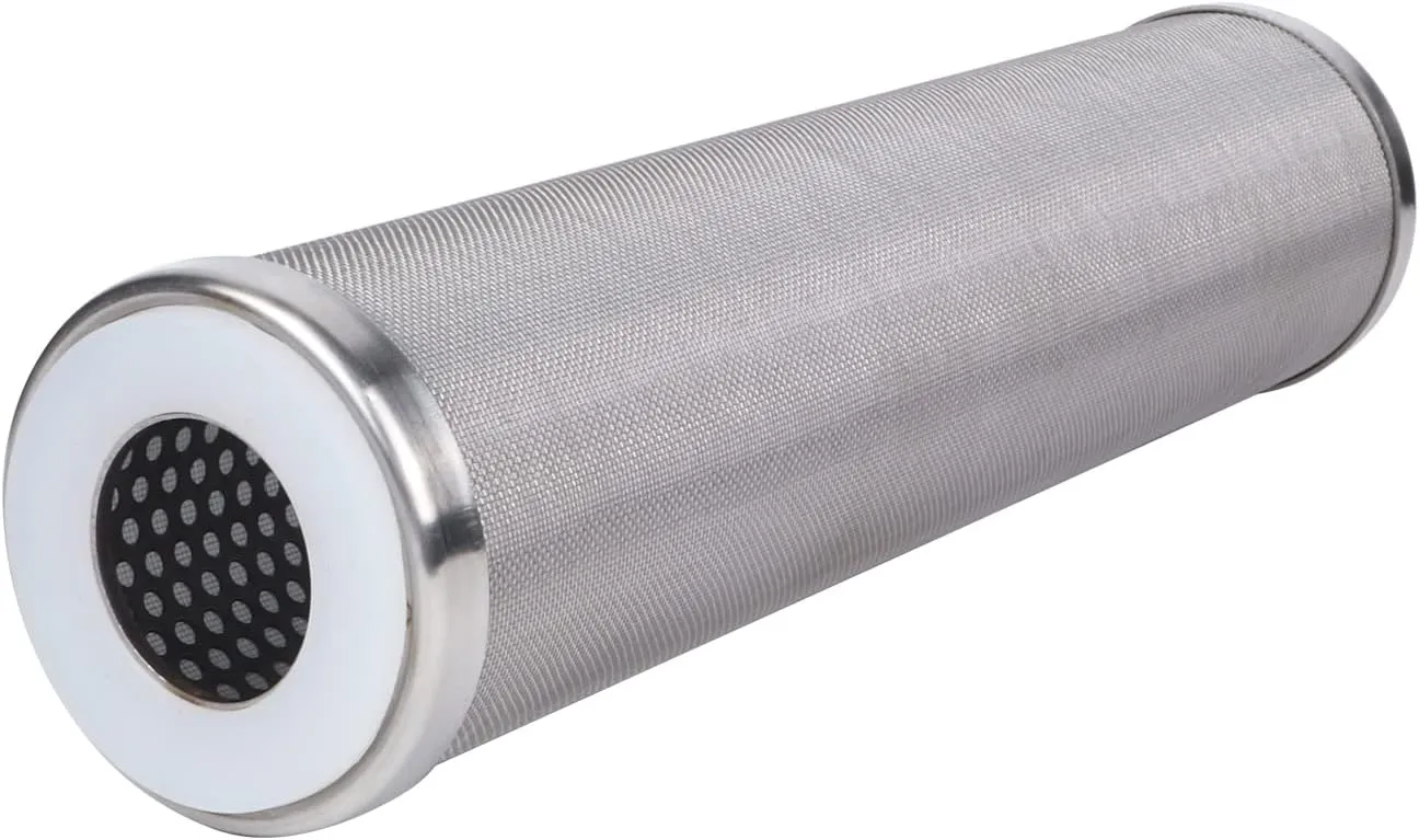 Amwater Stainless Steel Cleanable Wire Mesh Filter Cartridge 10”Length,2.5"OD(10 Micron)
