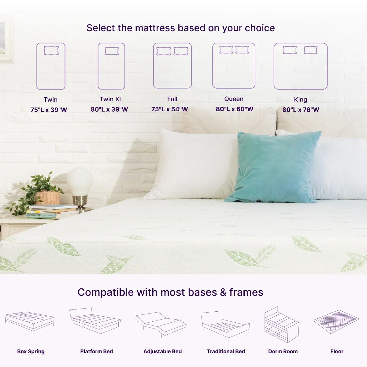 Anula Green Tea Infused Memory Foam Mattress