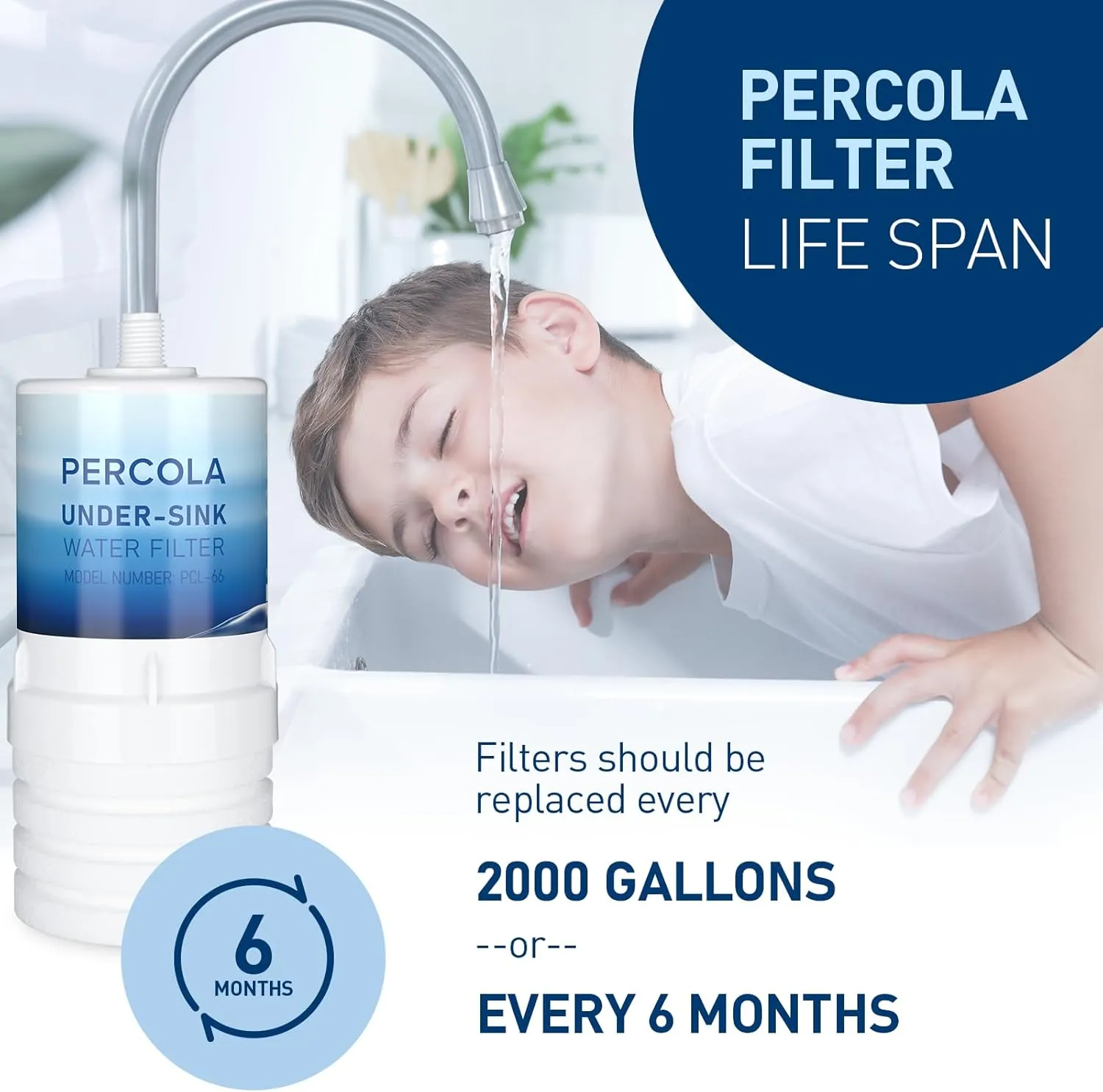 AP217 Under Sink Water Filter, Compatible with 3M® Aqua-Pure® AP217, 578604 Full Flow Water Filter for AP200 Systems (White, 2 Pack)