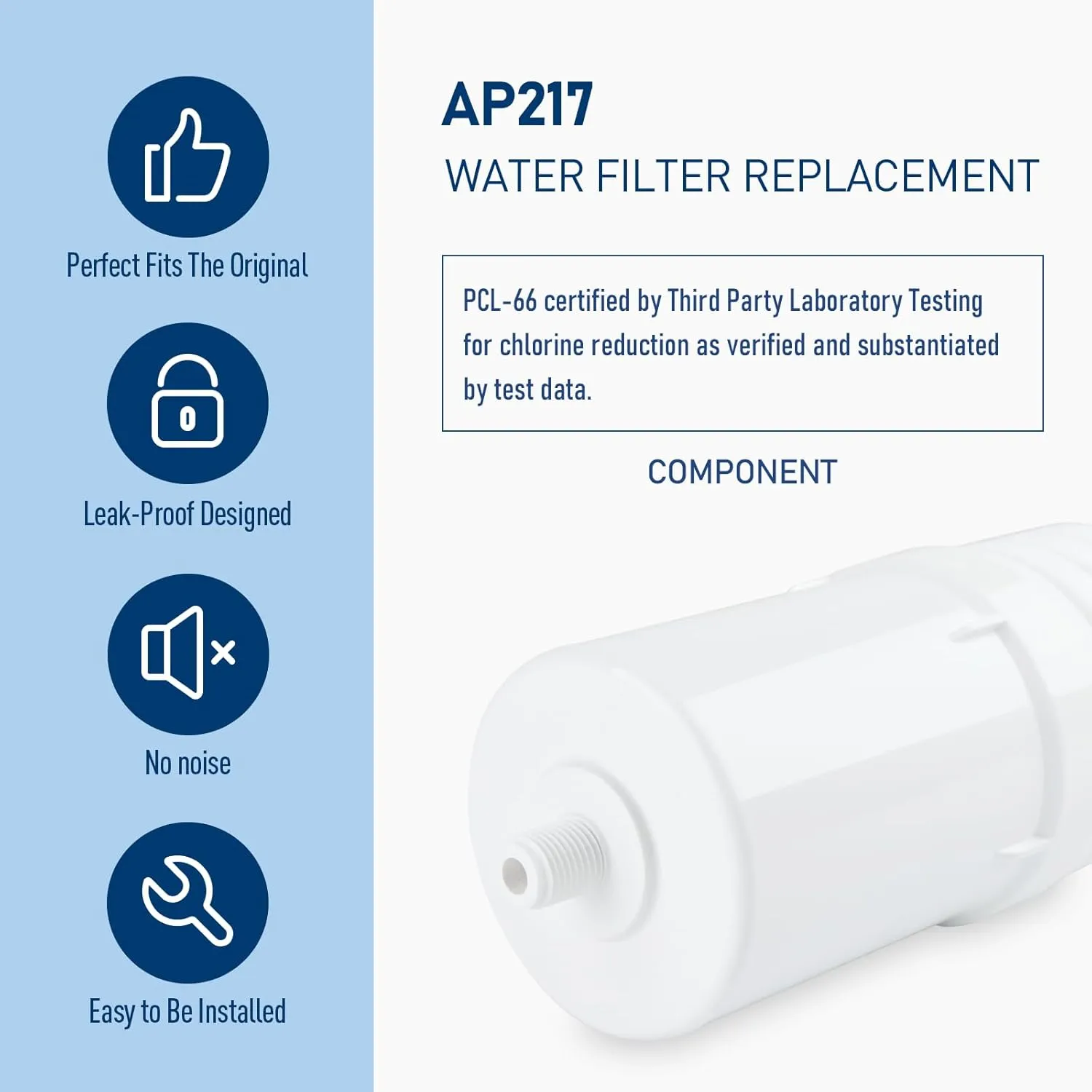 AP217 Under Sink Water Filter, Compatible with 3M® Aqua-Pure® AP217, 578604 Full Flow Water Filter for AP200 Systems (White, 2 Pack)