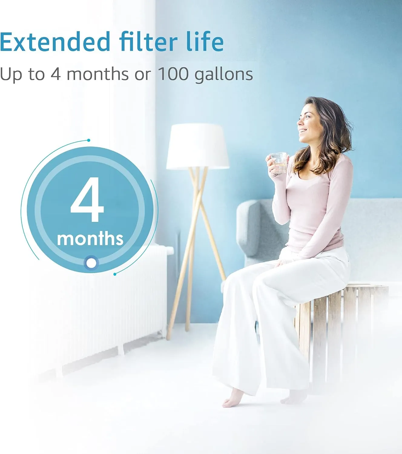 Aqua Crest Faucet Filter Replacement - Brita 36311, FR-200, FF-100 Filter Replacements (Pack of 4, White)
