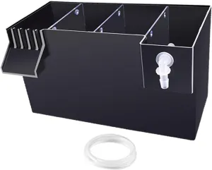 Aquarium Fish Tank Filter Drip Flow Box DIY Water Flow Silent Hang on Filter Box, Black 26x13.5x15cm