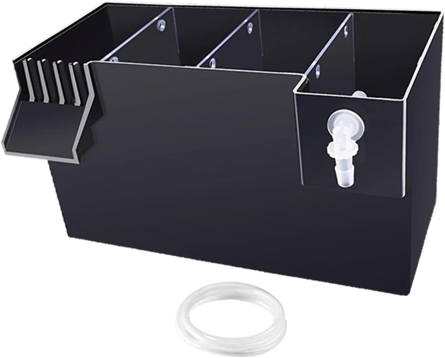 Aquarium Fish Tank Filter Drip Flow Box DIY Water Flow Silent Hang on Filter Box, Black 26x13.5x15cm