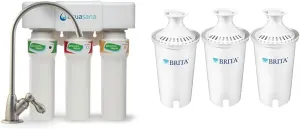Aquasana 3-Stage Max Flow Claryum Under Sink Water Filter System - Kitchen Counter Claryum Filtratio & Brita Standard Water Filter, BPA-Free, Replaces 1,800 Plastic Water Bottles a Year