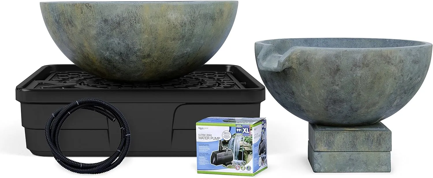Aquascape 58087 Spillway Bowl and Basin Fountain Kit, Patina