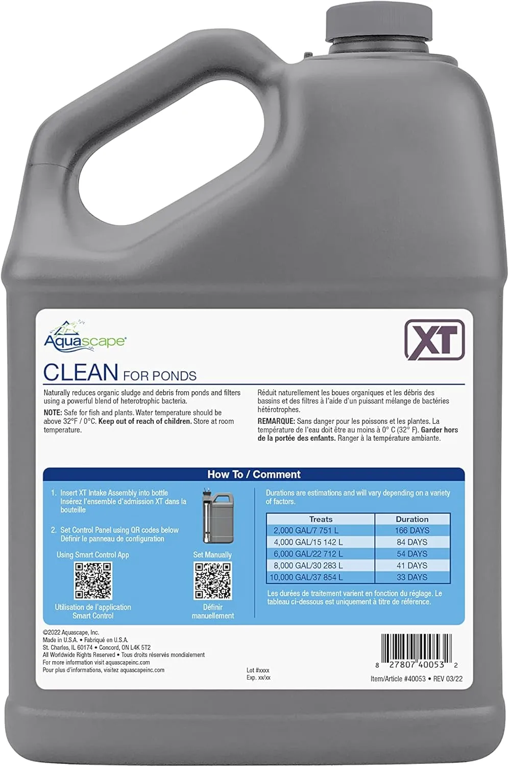 Aquascape Clean Water Treatment for Smart Pond Dosing System XT, 1 Gal / 3.78L, 40053