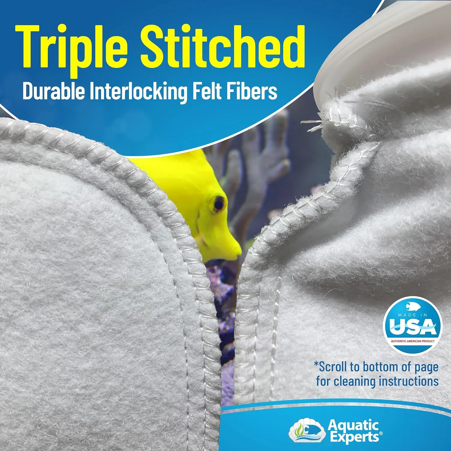 Aquatic Experts 4 inch Ring Filter Socks 200 Micron, Filter Socks for Saltwater Aquarium, Sump Filter Sock, Felt Aquarium Socks, Reef Filter Sock (8 Pack, 4" x 14")