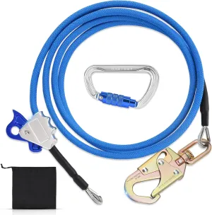 Arborist Equipment 1/2" X 10ft Steel Wire Core Flip Line Kit Tree Climbing Rope, Tree Climbing Strap Positioning Lanyard for Fall Protection Climbers Tree Climbers