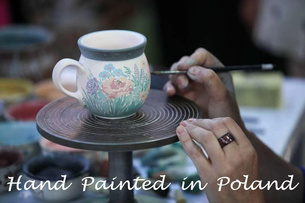 Authentic Polish Pottery Bowl 6-inch Signature UNIKAT in Autumn Bunch Design Handmade in Bolesławiec Poland by Ceramika Artystyczna   Certificate of Authenticity