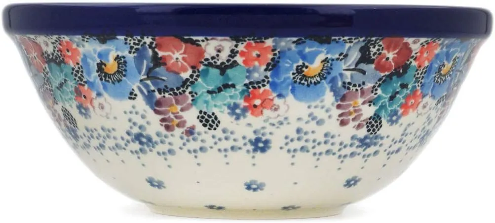 Authentic Polish Pottery Bowl 6-inch Signature UNIKAT in Autumn Bunch Design Handmade in Bolesławiec Poland by Ceramika Artystyczna   Certificate of Authenticity