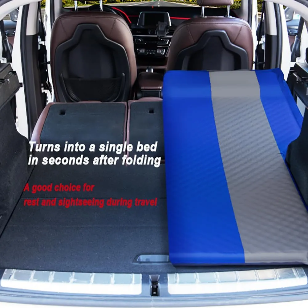 Automatic Inflatable Car Air Mattress for Mercedes Benz C-Class T-Modell S206 S205 S204 S203 S202 Estate/All-Terrain Wagon Estate, Foldable Portable for Camping Travel Car Mattress,BlueGray