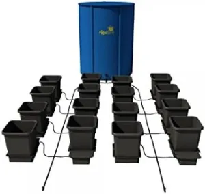AutoPot 16 Pot System with 3.9 Gallon pots and 60 Gallon FlexiTank - Self-Watering Gravity-Fed Hydroponic Indoor System, Black