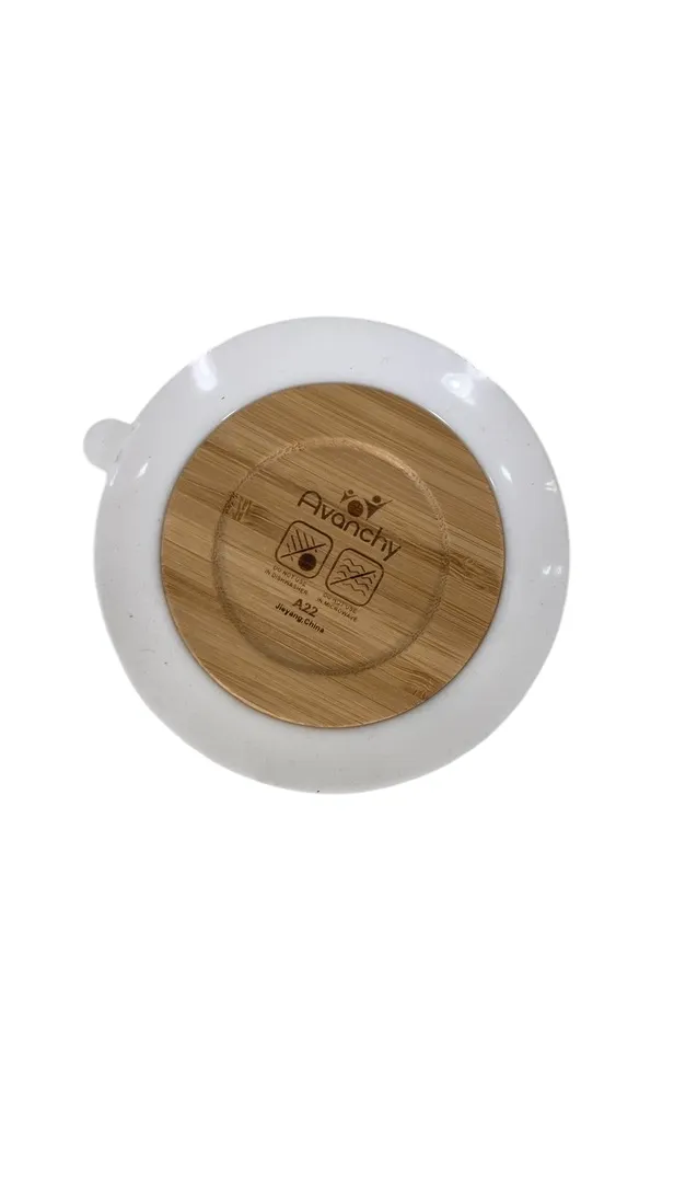 Avanchy Bamboo Bowl and Spoon Set, White