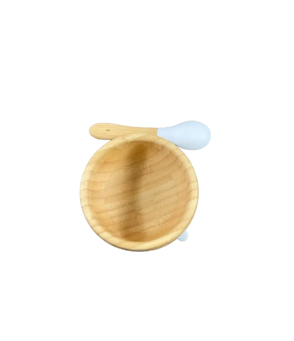 Avanchy Bamboo Bowl and Spoon Set, White