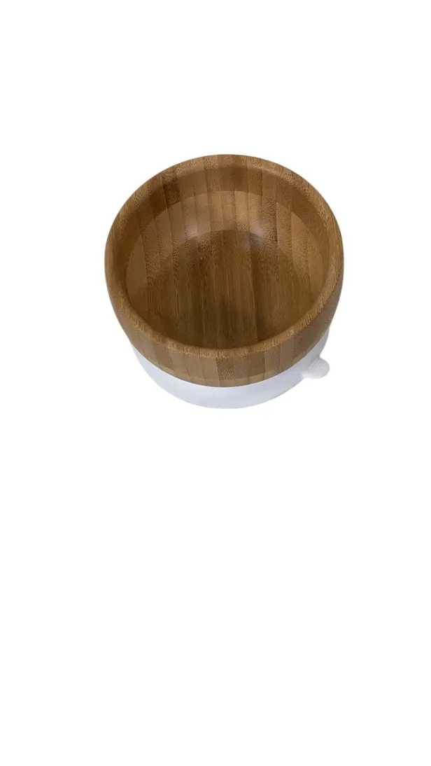 Avanchy Bamboo Bowl and Spoon Set, White