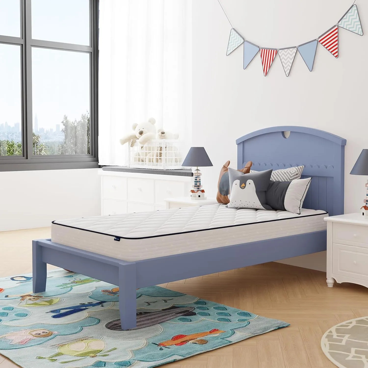 Avenco 6 Inch Twin Mattress, Foam and Spring Hybrid Mattresses in a Box, Medium Soft, Breathable Fabric & Adaptive Support, CertiPUR-US Certified, Twin Size Mattress in Guest and Kids Bedroom