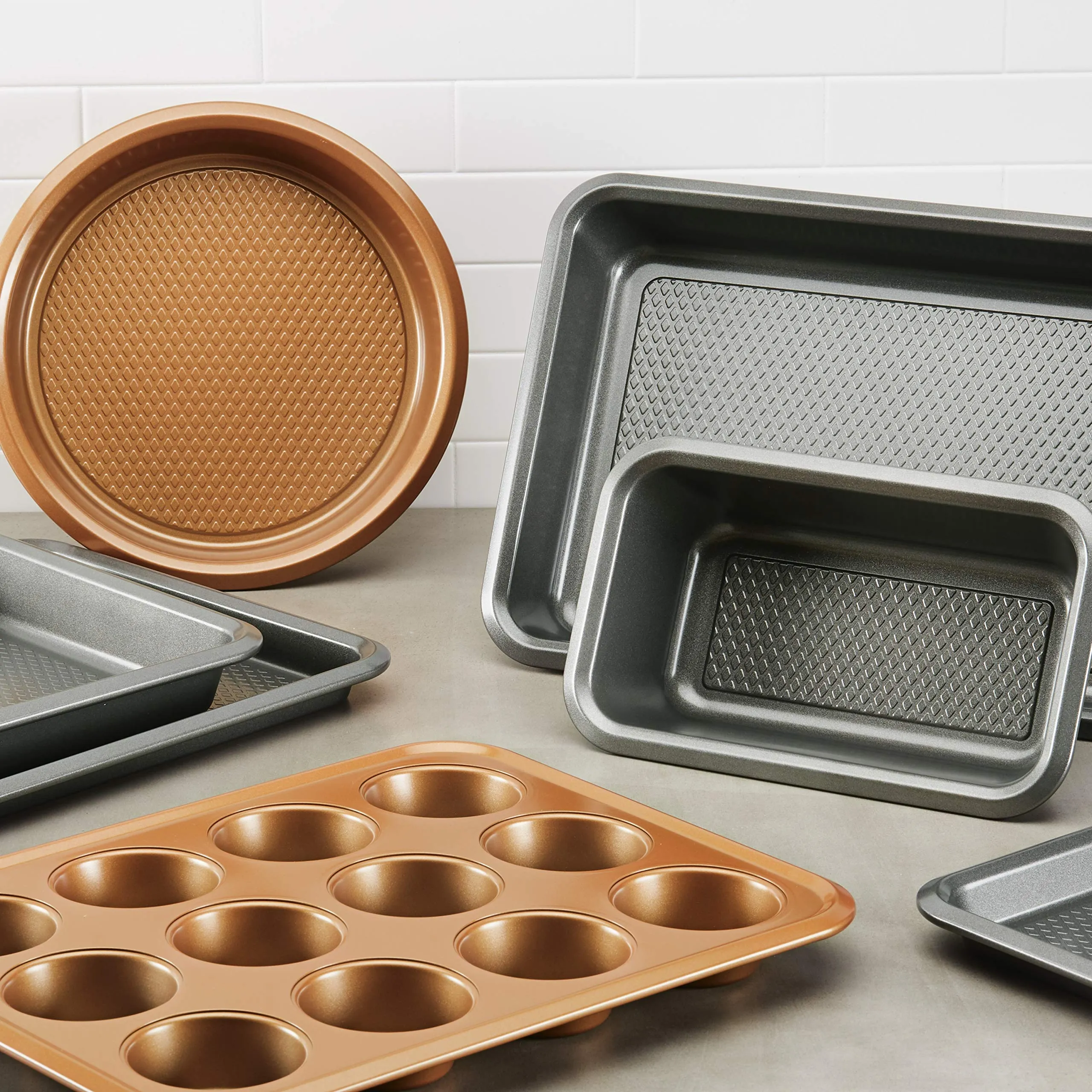 Ayesha Curry Nonstick Bakeware, Nonstick Cookie Sheet / Baking Sheet - 11 Inch x 17 Inch, Copper Brown