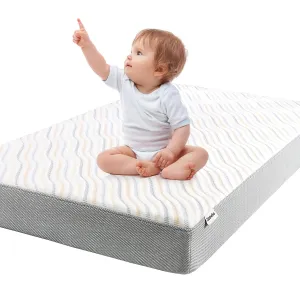 BABELIO Biobased Crib and Toddler Mattress Dual-Sided, CertiPUR-US, USDA Certified, Removable Waterproof Cover, 52"x27.5"x5"