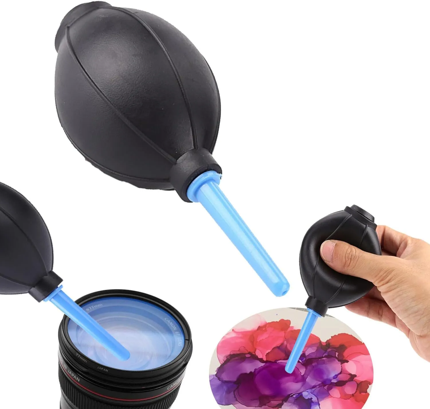 BAOFALI 5Pack Soft Rubber Alcohol Ink Air Blower Dust Chips Camera Cleaner Craft Arts Painting Drawing Ink Black Blower Pump Hand Held Tool