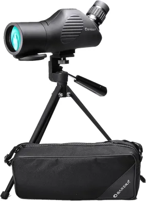 BARSKA Tactical 11-44x50 Angled Spotting Scope with Tripod And Soft Carrying Case , Black