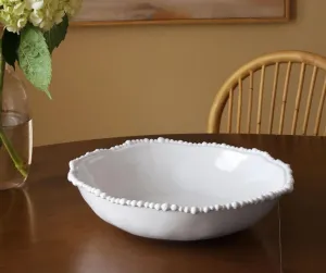 Beatriz Ball VIDA Alegria Large Pasta/Salad Serving Bowl (White) Outdoor Indoor Entertainment Melamine (12.5" D)