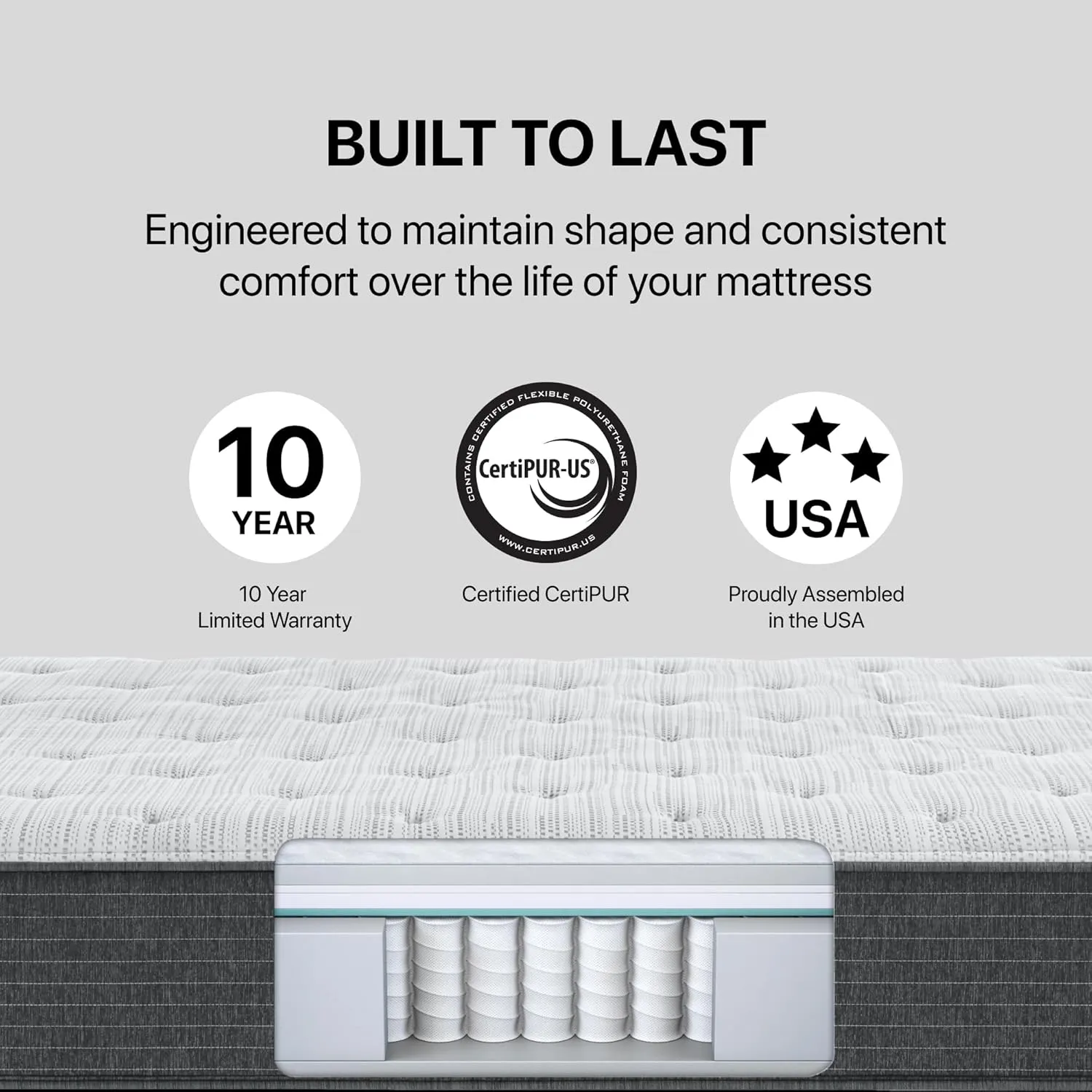 Beautyrest Silver BRS900 12.25” Medium Twin Mattress, Cooling Technology, Supportive, CertiPUR-US, 100-Night Sleep Trial, 10-Year Limited Warranty , White