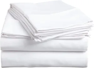 Bed Sheet Set California King Size – 500 Thread Count – Breathable & Durable – Fits 15 to 18 Inch Deep Pocket Mattress – 4-Piece Bedding Set – Hotel Quality (Solid, Classic White)
