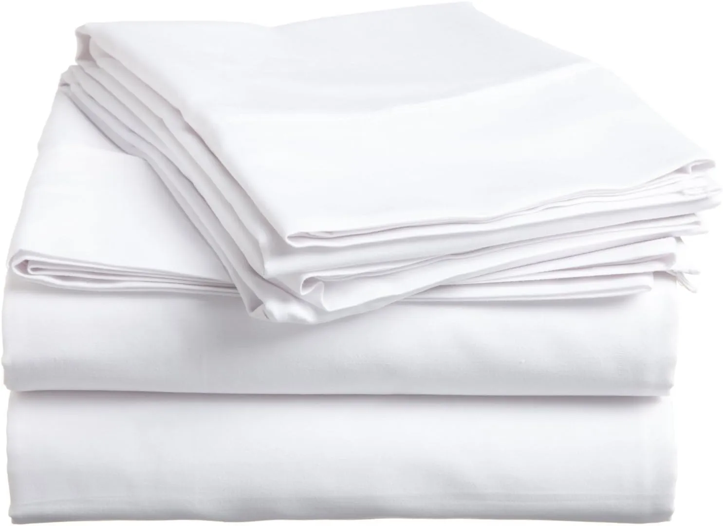 Bed Sheet Set California King Size – 500 Thread Count – Breathable & Durable – Fits 15 to 18 Inch Deep Pocket Mattress – 4-Piece Bedding Set – Hotel Quality (Solid, Classic White)