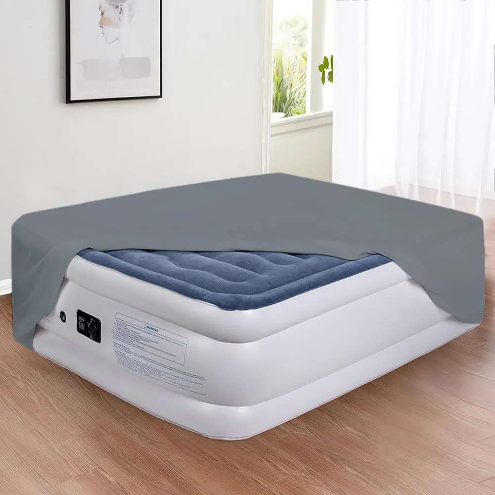 Bedecor Air Bed Sheets for Mattress Cover Removable Bed and Elastic Band Super Soft and Breathable & Deep up to 21" Dark Gray Twin
